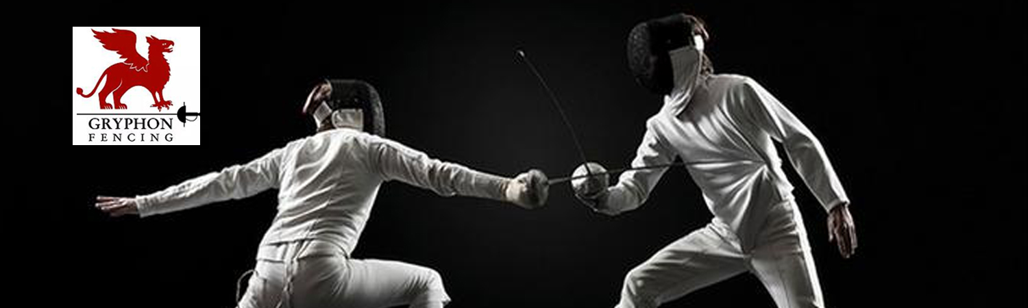 Two people fencing